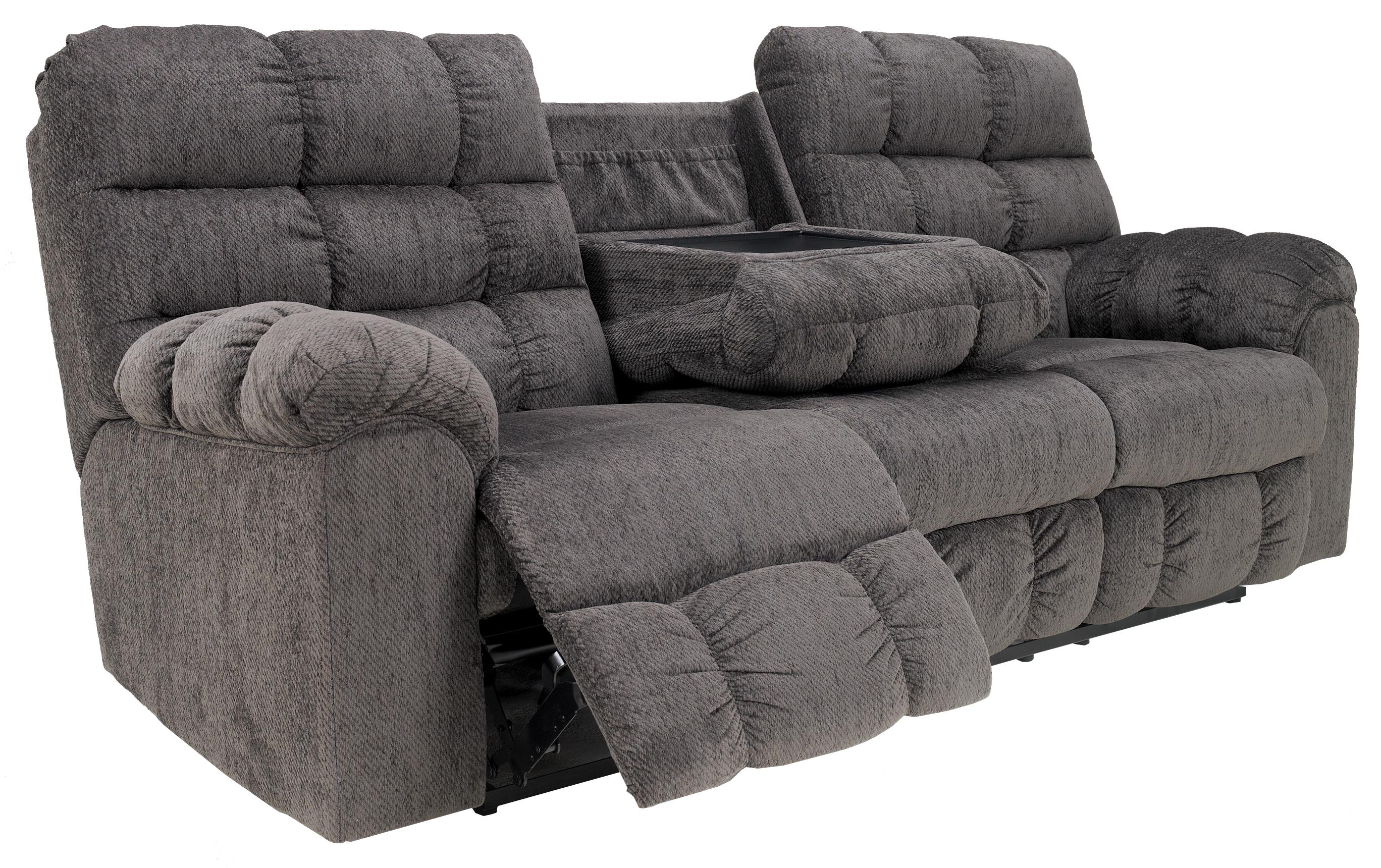 Reclining sofa with deals fold down table